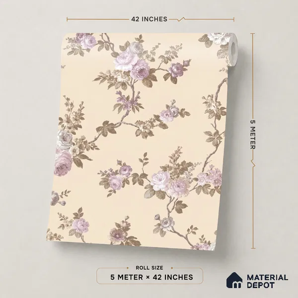 74054-2 | 5 Meter x 42 Inches Florals Look Wallpaper - 57 Sq. Ft. | Minimum 15% wastage during installation