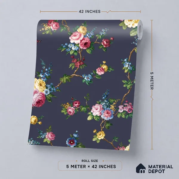 74054-4 | 5 Meter x 42 Inches Florals Look Wallpaper - 57 Sq. Ft. | Minimum 15% wastage during installation