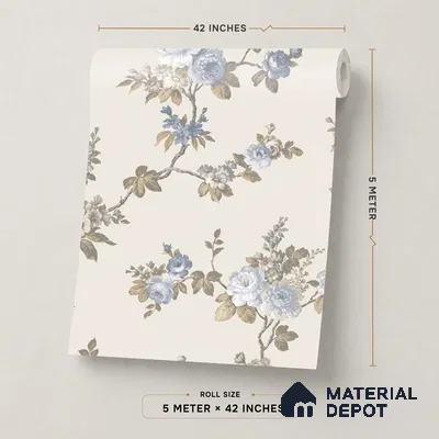 74054-1 | 5 Meter x 42 Inches Florals Look Wallpaper - 57 Sq. Ft.  | Minimum 15% wastage during installation