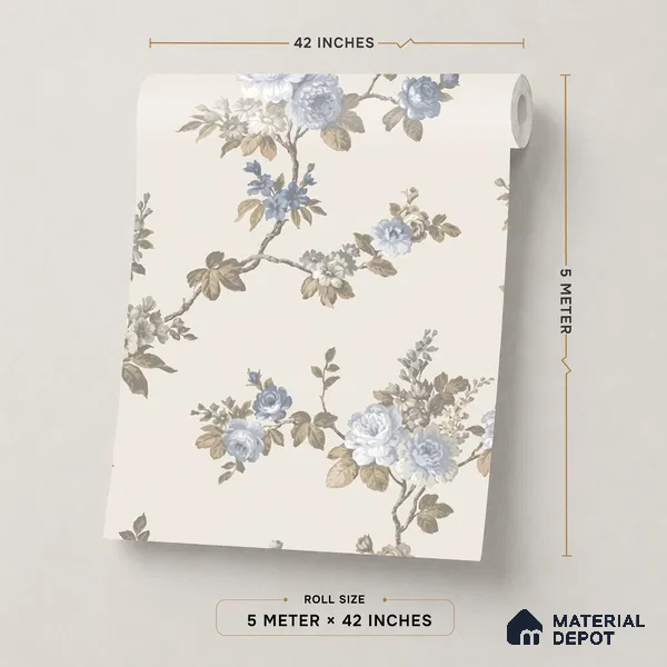 74054-1 | 5 Meter x 42 Inches Florals Look Wallpaper - 57 Sq. Ft. | Minimum 15% wastage during installation
