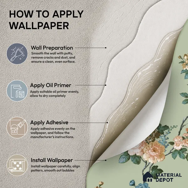 74054-3 | Green Rose Vine Floral Wallpaper - 5 Meter x 42 Inches, 57 Sq. Ft. (Min. 15% Wastage)