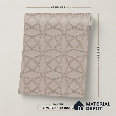 74057-3 | Warm Taupe Circle Trellis Patterned Wallpaper - 5 Meter x 42 Inches, 57 Sq. Ft. (Min. 15% Wastage)