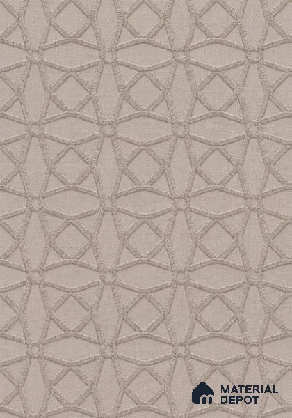 74057-3 | Warm Taupe Circle Trellis Patterned Wallpaper - 5 Meter x 42 Inches, 57 Sq. Ft. (Min. 15% Wastage)