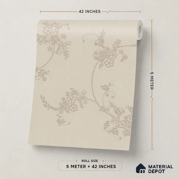 74056-2 | 5 Meter x 42 Inches Florals Look Wallpaper - 57 Sq. Ft. | Minimum 15% wastage during installation