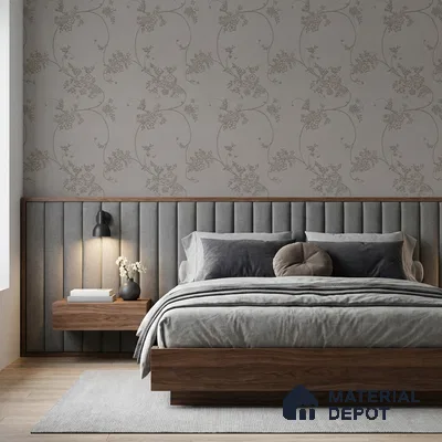 74056-3 | Mocha Taupe Rose Trail Floral Wallpaper - 5 Meter x 42 Inches, 57 Sq. Ft. (Min. 15% Wastage)
