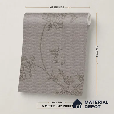 74056-3 | Mocha Taupe Rose Trail Floral Wallpaper - 5 Meter x 42 Inches, 57 Sq. Ft. (Min. 15% Wastage)