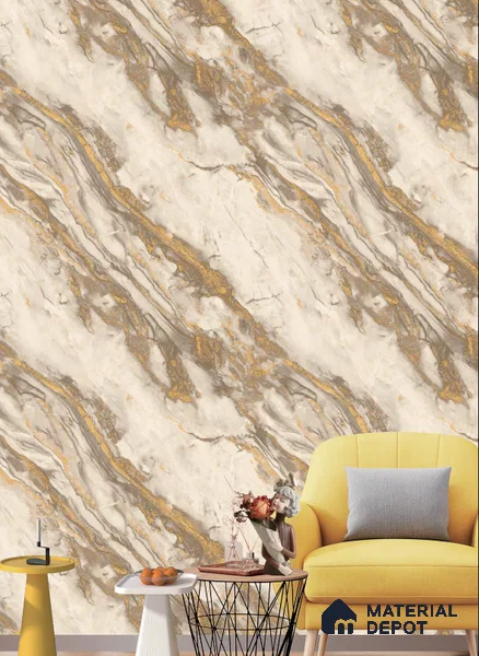 571405 | 9.5 Meter x 21 Inches Marble Look Wallpaper - 55 Sq. Ft. | Minimum 10% wastage during installation
