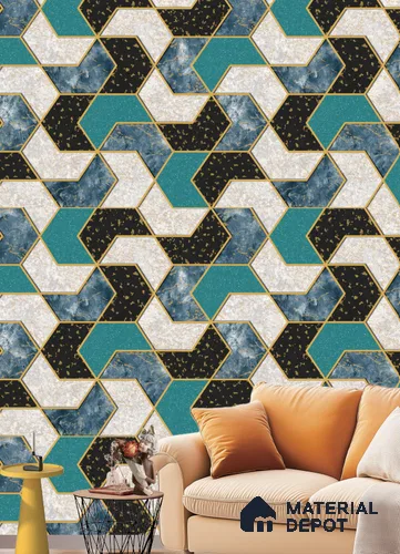 571305 | 9.5 Meter x 21 Inches Patterned Look Wallpaper - 55 Sq. Ft.  | Minimum 15% wastage during installation