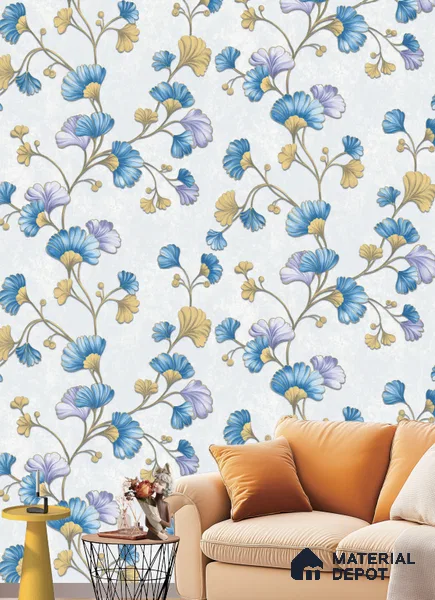 591001 | 9.5 Meter x 21 Inches Florals Look Wallpaper - 55 Sq. Ft. | Minimum 15% wastage during installation