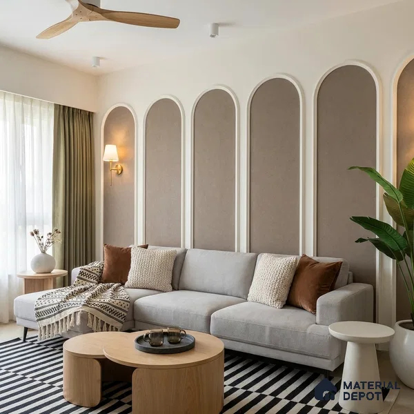 12142 | 5 Meter x 42 Inches Fabric Look Wallpaper - 57.41 Sq. Ft. | Minimum 10% wastage during installation