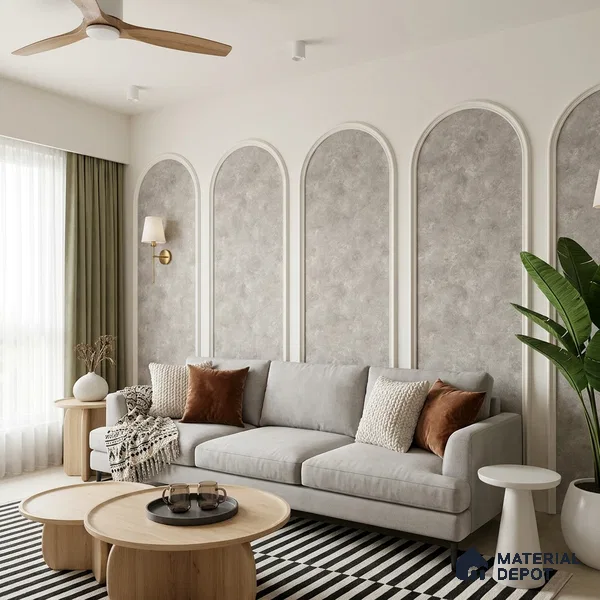 12132 | 5 Meter x 42 Inches Fabric Look Wallpaper - 57.41 Sq. Ft. | Minimum 10% wastage during installation