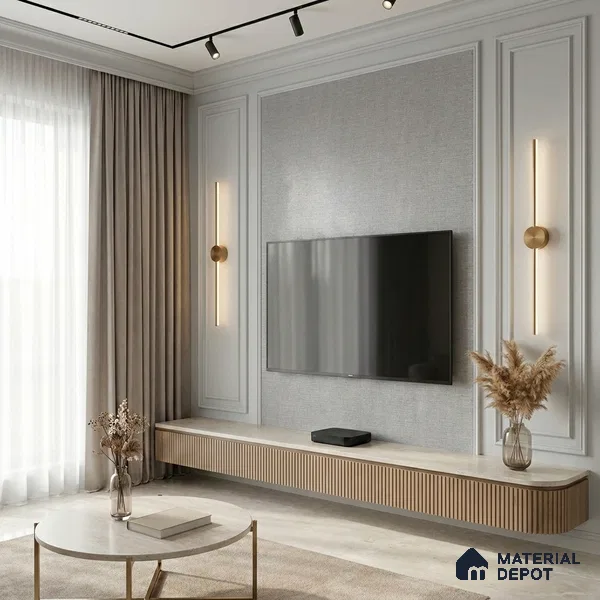 12111 | 5 Meter x 42 Inches Fabric Look Wallpaper - 57.41 Sq. Ft. | Minimum 10% wastage during installation