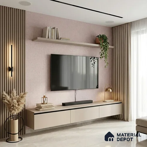12160 | 5 Meter x 42 Inches Fabric Look Wallpaper - 57.41 Sq. Ft. | Minimum 10% wastage during installation