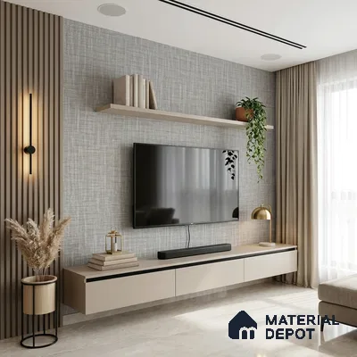 12161 | 5 Meter x 42 Inches Fabric Look Wallpaper - 57.41 Sq. Ft. | Minimum 10% wastage during installation