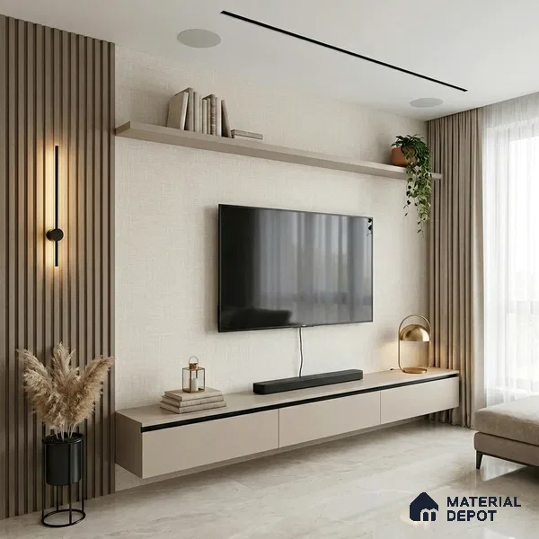 12155 | 5 Meter x 42 Inches Fabric Look Wallpaper - 57.41 Sq. Ft. | Minimum 10% wastage during installation