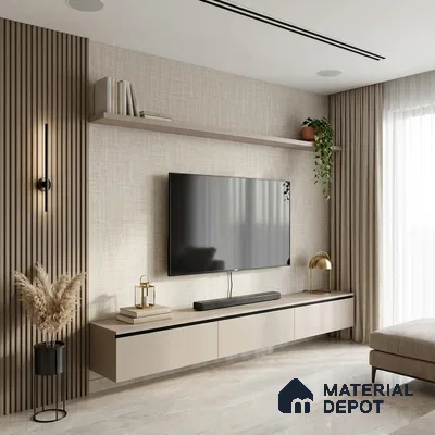12156 | 5 Meter x 42 Inches Fabric Look Wallpaper - 57.41 Sq. Ft. | Minimum 10% wastage during installation
