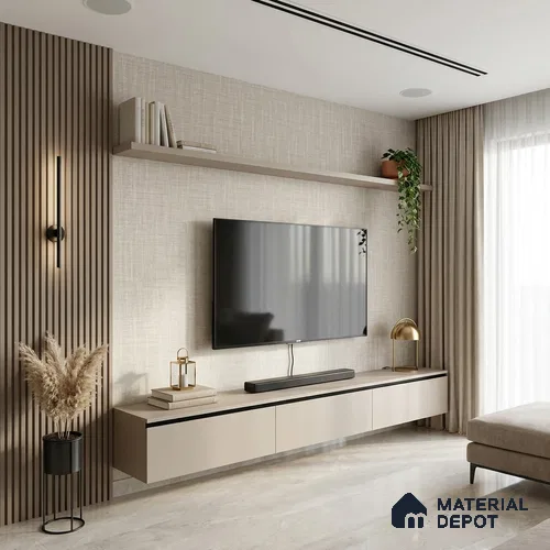 12156 | 5 Meter x 42 Inches Fabric Look Wallpaper - 57.41 Sq. Ft. | Minimum 10% wastage during installation
