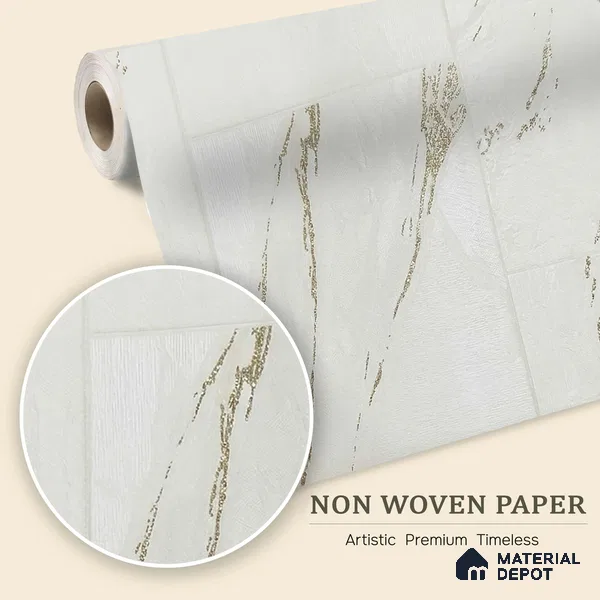 MH 243 | 10 Meter x 21 Inches Marble Look Wallpaper - 57.37 Sq. Ft.