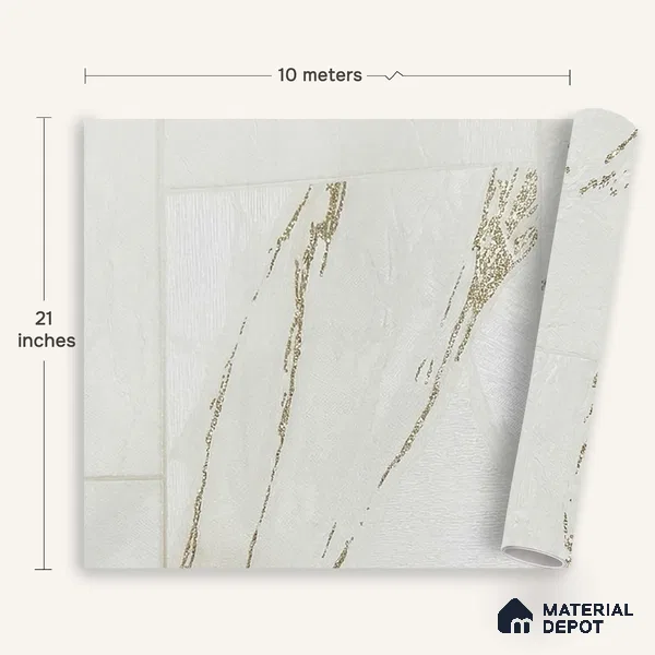 MH 243 | 10 Meter x 21 Inches Marble Look Wallpaper - 57.37 Sq. Ft.