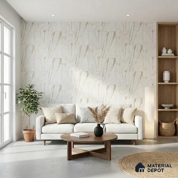 MH 243 | 10 Meter x 21 Inches Marble Look Wallpaper - 57.37 Sq. Ft.
