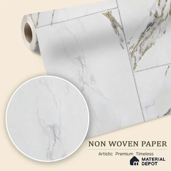 MH 244 | 10 Meter x 21 Inches Marble Look Wallpaper - 57.37 Sq. Ft.