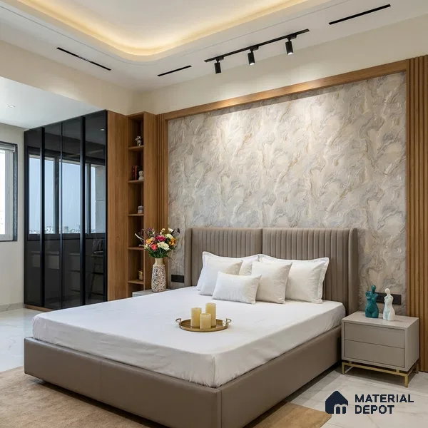 MH 257 | 10 Meter x 21 Inches Marble Look Wallpaper - 57.37 Sq. Ft.
