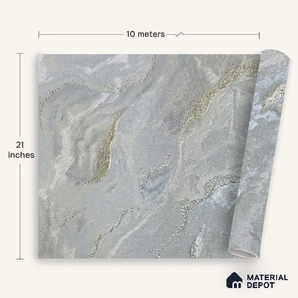 MH 257 | 10 Meter x 21 Inches Marble Look Wallpaper - 57.37 Sq. Ft.