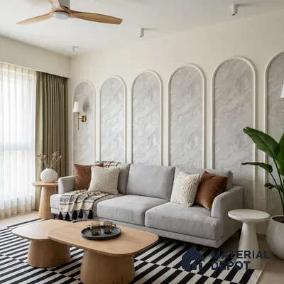 MH 258 | 10 Meter x 21 Inches Marble Look Wallpaper - 57.37 Sq. Ft.
