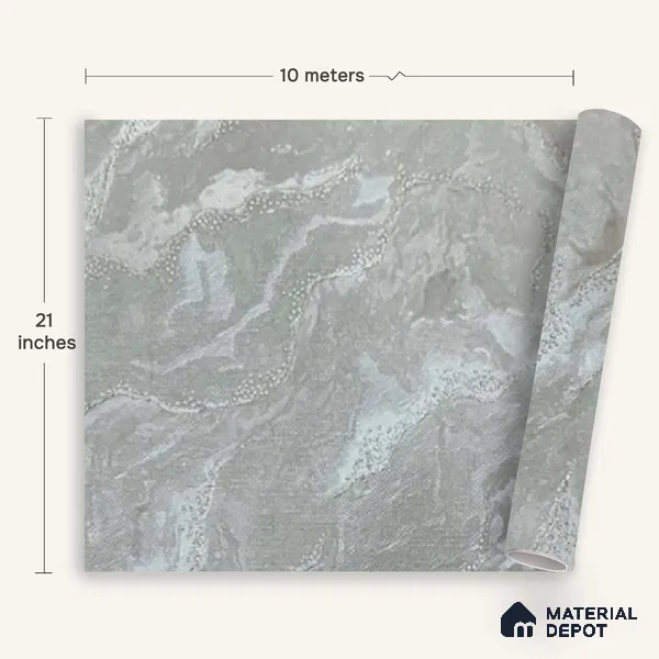 MH 259 | 10 Meter x 21 Inches Marble Look Wallpaper - 57.37 Sq. Ft. | Minimum 10% wastage during installation