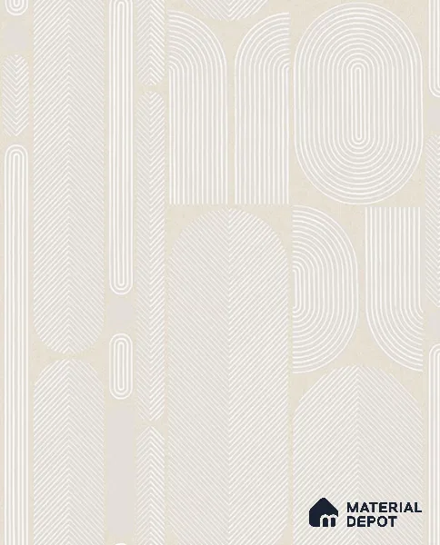 41021 | Cream Art Deco Arch Patterned Wallpaper - 10 Meter x 21 Inches, 57.37 Sq. Ft. (Min. 15% Wastage)