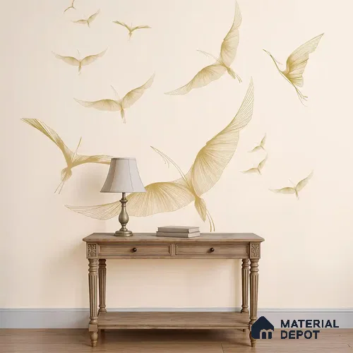 Golden Wings, Abstract Customised Canvas Wallpaper for Rooms