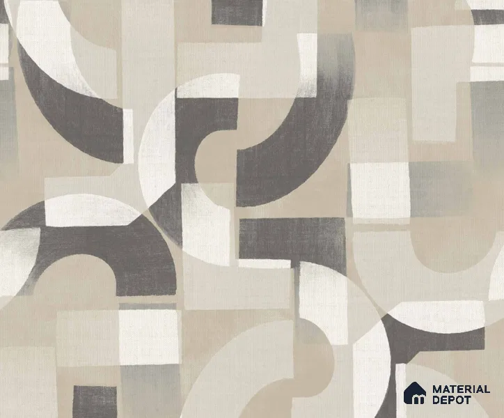 A76002 | Grey & Beige Circle Block Abstract Look Wallpaper 10 Meter x 21 Inches - 57.37 Sq. Ft. | Minimum 15% wastage during installation