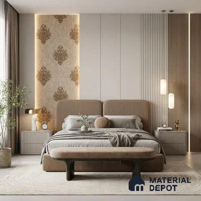 1306 | 10 Meter x 21 Inches Damask Look Wallpaper - 57.41 Sq. Ft. | Minimum 15% wastage during installation