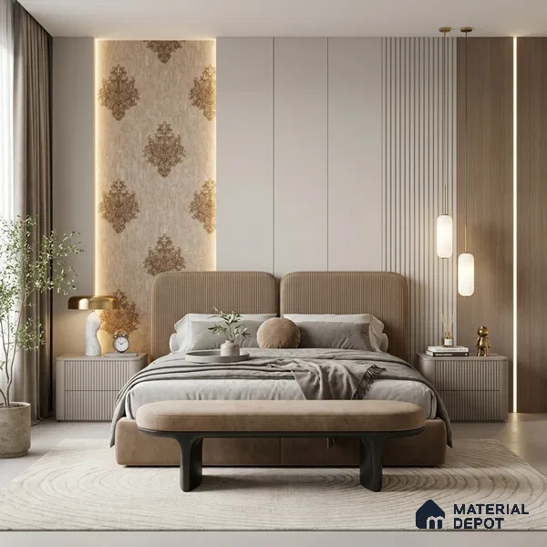 1306 | 10 Meter x 21 Inches Damask Look Wallpaper - 57.41 Sq. Ft. | Minimum 15% wastage during installation