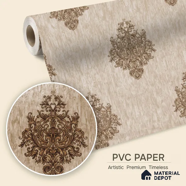 1306 | 10 Meter x 21 Inches Damask Look Wallpaper - 57.41 Sq. Ft. | Minimum 15% wastage during installation