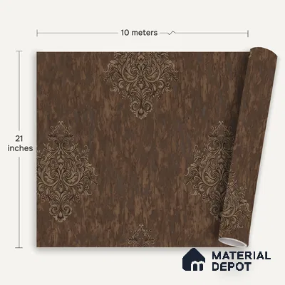 1307 | 10 Meter x 21 Inches Damask Look Wallpaper - 57.41 Sq. Ft. | Minimum 15% wastage during installation