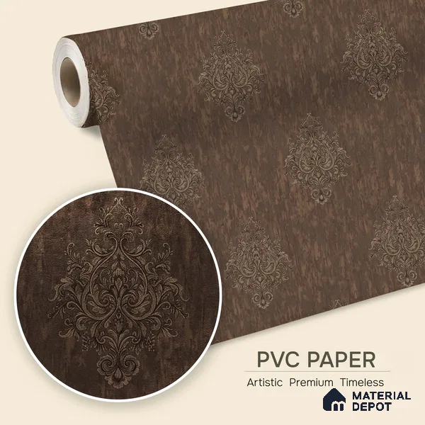 1307 | 10 Meter x 21 Inches Damask Look Wallpaper - 57.41 Sq. Ft. | Minimum 15% wastage during installation