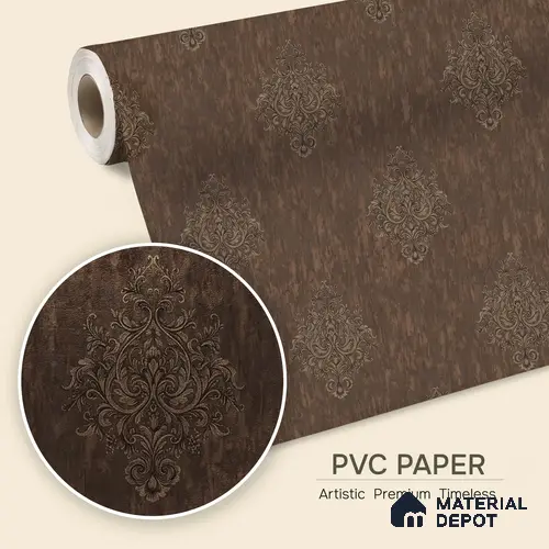 1307 | 10 Meter x 21 Inches Damask Look Wallpaper - 57.41 Sq. Ft. | Minimum 15% wastage during installation