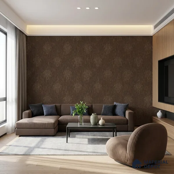1307 | 10 Meter x 21 Inches Damask Look Wallpaper - 57.41 Sq. Ft. | Minimum 15% wastage during installation