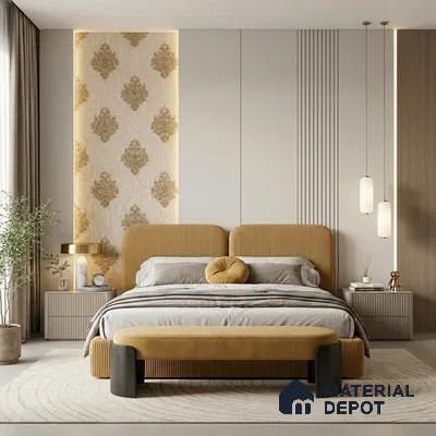 1308 | 10 Meter x 21 Inches Damask Look Wallpaper - 57.41 Sq. Ft. | Minimum 15% wastage during installation