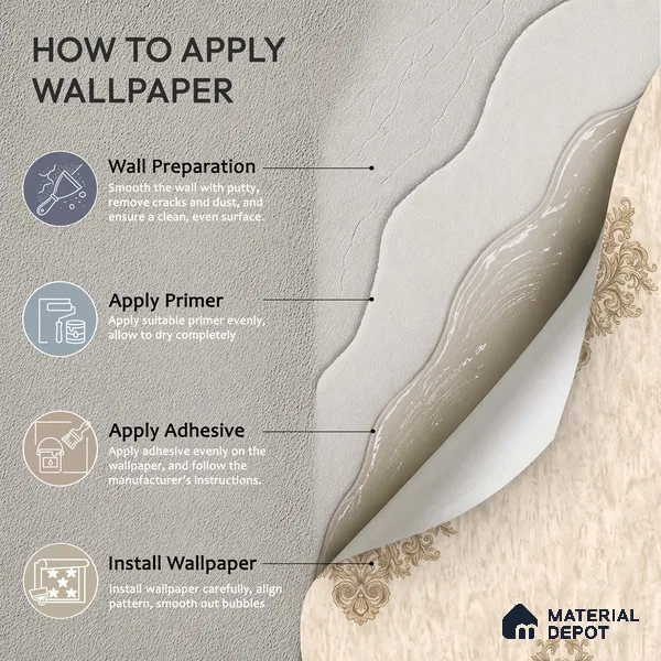 1308 | 10 Meter x 21 Inches Damask Look Wallpaper - 57.41 Sq. Ft. | Minimum 15% wastage during installation