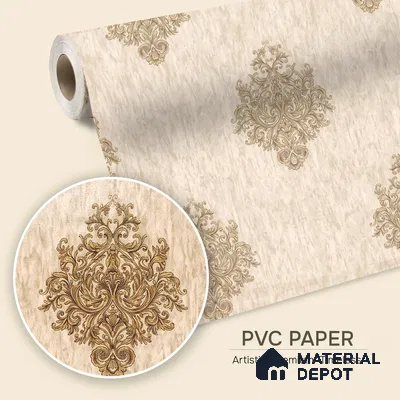 1308 | 10 Meter x 21 Inches Damask Look Wallpaper - 57.41 Sq. Ft. | Minimum 15% wastage during installation