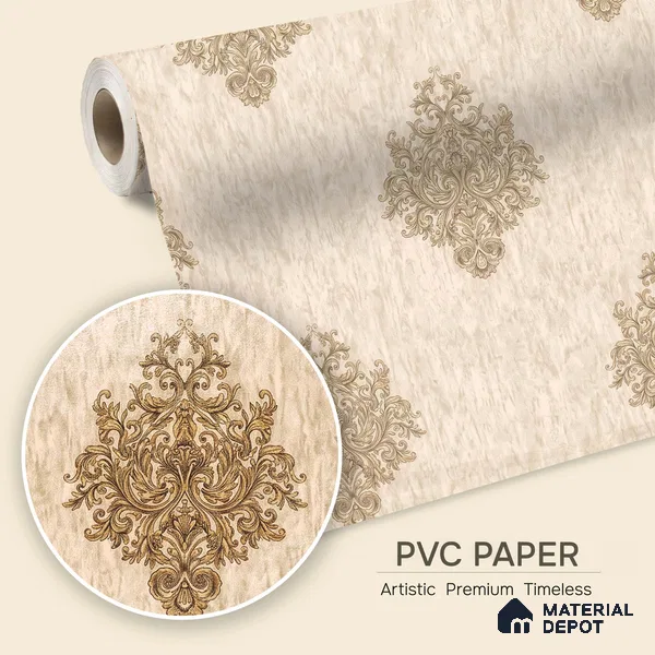 1308 | 10 Meter x 21 Inches Damask Look Wallpaper - 57.41 Sq. Ft. | Minimum 15% wastage during installation