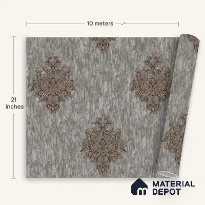 1309 | 10 Meter x 21 Inches Damask Look Wallpaper - 57.41 Sq. Ft. | Minimum 15% wastage during installation
