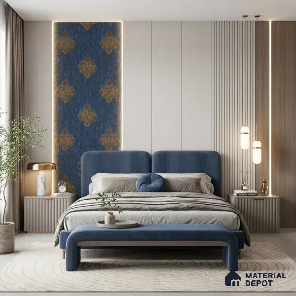 1310 | 10 Meter x 21 Inches Damask Look Wallpaper - 57.41 Sq. Ft. | Minimum 15% wastage during installation