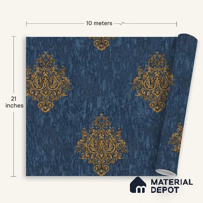 1310 | 10 Meter x 21 Inches Damask Look Wallpaper - 57.41 Sq. Ft. | Minimum 15% wastage during installation