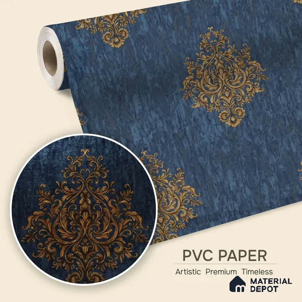 1310 | 10 Meter x 21 Inches Damask Look Wallpaper - 57.41 Sq. Ft. | Minimum 15% wastage during installation