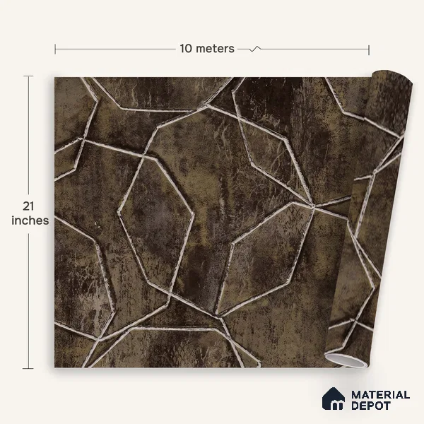 1341 | 10 Meter x 21 Inches Patterned Look Wallpaper - 57.41 Sq. Ft. | Minimum 15% wastage during installation