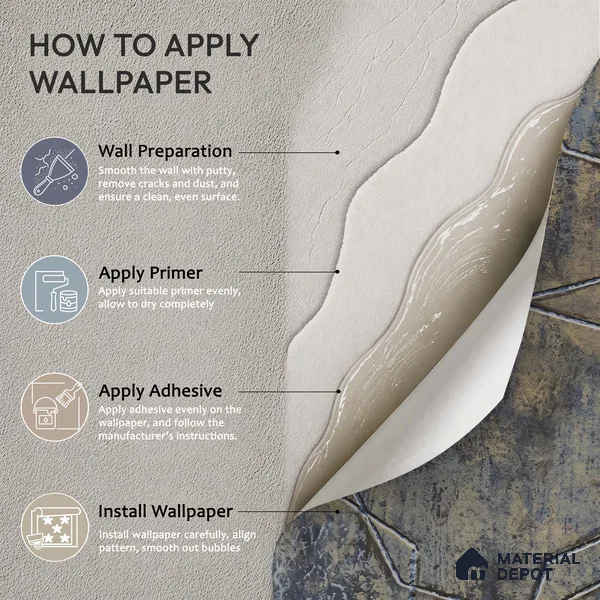 1345 | 10 Meter x 21 Inches Patterned Look Wallpaper - 57.41 Sq. Ft. | Minimum 15% wastage during installation