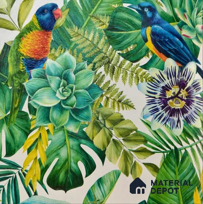WP-1400 | Pearl Grey Succulent Jungle Floral Wallpaper - 9.5 Meter x 21 Inches, 54 Sq. Ft. (Min. 15% Wastage)